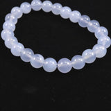 ブルーカルセドニー　8.5mm玉ブレスレット 19.3g (ID:76766)