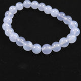 ブルーカルセドニー　8.5mm玉ブレスレット 19.3g (ID:76766)