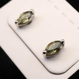 モルダバイト 6mmマーキスカット　ピアス  type.B ディレクトリカード付  (ID:76843)