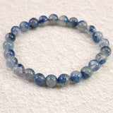 トロレアイト(スコルザライト） インクォーツ　7.5mm玉ブレスレット 15.5g (ID:77372)