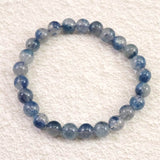 トロレアイト(スコルザライト） インクォーツ　7.5mm玉ブレスレット 15.5g (ID:77372)