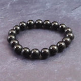 チベタンテクタイト 10mm玉 ブレスレット  22.7g (ID:78016)