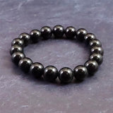 チベタンテクタイト 10mm玉 ブレスレット  22.7g (ID:78016)