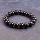 チベタンテクタイト 10mm玉 ブレスレット  22.7g (ID:78016)