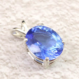 H&E社 シベリアンブルークォーツ　10mmオーバル ペンダントトップ　1.2g (ID:78208)