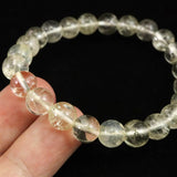 H&E社 ゴールデン アゼツライト（AZOZEO) 8mm玉ブレスレット 証明書付 17.9g (ID:78331)