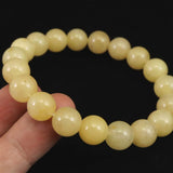 H&E社 サチャロカイエローアゼツライト（AZOZEO) 10mm玉ブレスレット 証明書付 28.5g (ID:78479)