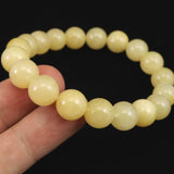 H&E社 サチャロカイエローアゼツライト（AZOZEO) 10mm玉ブレスレット 証明書付 28.5g (ID:78479)