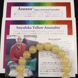 H&E社 サチャロカイエローアゼツライト（AZOZEO) 10mm玉ブレスレット 証明書付 28.5g (ID:78479)