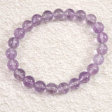 ボリビア産 ラベンダー アメジスト エレスチャル 8mm玉 ブレスレット 17.01g (ID:79097)