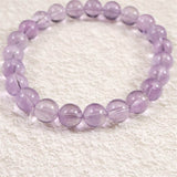 ボリビア産 ラベンダー アメジスト エレスチャル 8mm玉 ブレスレット 17.01g (ID:79097)