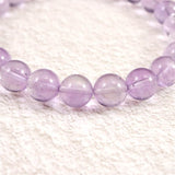 ボリビア産 ラベンダー アメジスト エレスチャル 8mm玉 ブレスレット 17.01g (ID:79097)