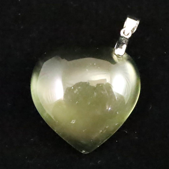 リビアンデザートグラス 27mmハートポリッシュ ペンダントトップ 9.0g  (ID:79128)