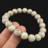 宮崎県産 二ニギ水晶　 10mm玉ブレスレット 証明書付 28.4g (ID:79382)