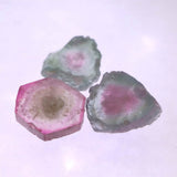 ウォーターメロントルマリン 原石スライス 3個セット 2.53ct (ID:79406)