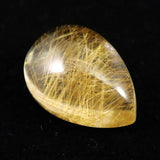 ヒマラヤ マニハール産 ゴールドルチル入り 水晶 ティアドロップ型 ルース 11.7ct (ID:79580)