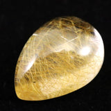 ヒマラヤ マニハール産 ゴールドルチル入り 水晶 ティアドロップ型 ルース 11.7ct (ID:79580)