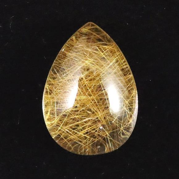 ヒマラヤ マニハール産 ゴールドルチル入り 水晶 ティアドロップ型 ルース 11.7ct (ID:79580)