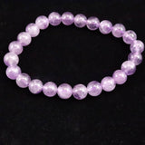 群馬県産 アメジスト 紫水晶　8mm玉ブレスレット　証明書付 18.2g (ID:79656)