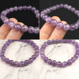 群馬県産 アメジスト 紫水晶　8mm玉ブレスレット　証明書付 18.2g (ID:79656)