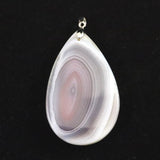 天然 縞瑪瑙 ボツワナアゲート　48mmペアシェイプ ペンダントトップ 18.3g (ID:79691)