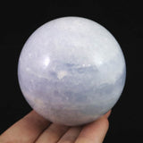 セレスタイト 天青石  69mmスフィア　丸玉　475ｇ (ID:79731)