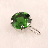 クロムダイオプサイド　6mmラウンドカット ペンダントトップ  K18WG 0.82ct (ID:80043)
