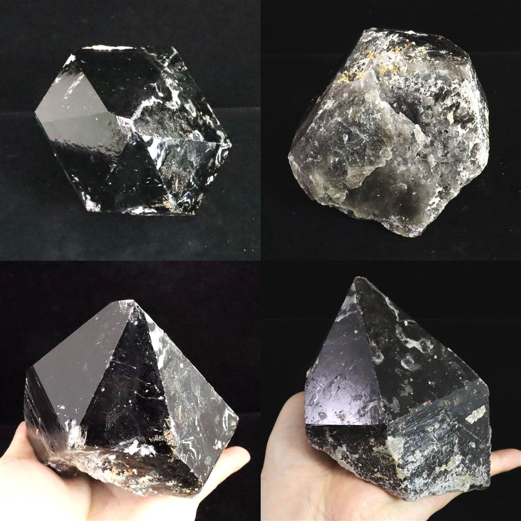 中国山東省産 黒水晶 モリオン 103mm ポイント原石 982g (ID:80153