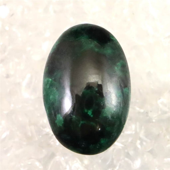 ベルベットマラカイト 孔雀石 27mmオーバル ルース 7.9g (ID:80205)