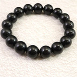 ロシア産 シュンガイト AAグレード 12mm玉ブレスレット 50.5g (ID:80545)