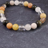 H&E社 フェナカイト アセンション (AZOZEO)  8mm玉ブレスレット 証明書付 17.1g (ID:80563)