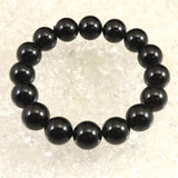 チベット産 天然モリオン水晶 4A  12mm玉 ブレスレット 39.7g (ID:80593)