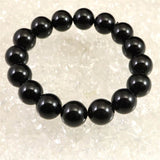 チベット産 天然モリオン水晶 4A  12mm玉 ブレスレット 39.7g (ID:80593)