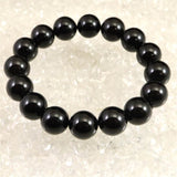 チベット産 天然モリオン水晶 4A  12mm玉 ブレスレット 39.7g (ID:80593)