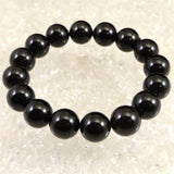 チベット産 天然モリオン水晶 4A  12mm玉 ブレスレット 39.7g (ID:80593)