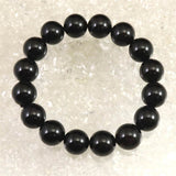 チベット産 天然モリオン水晶 4A  12mm玉 ブレスレット 39.7g (ID:80593)