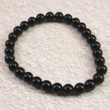 チベット産 天然モリオン水晶 4A  6mm玉 ブレスレット 10.2g (ID:80600)