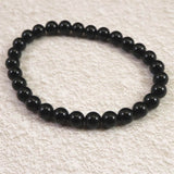 チベット産 天然モリオン水晶 4A  6mm玉 ブレスレット 10.2g (ID:80600)