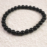 チベット産 天然モリオン水晶 4A  6mm玉 ブレスレット 10.2g (ID:80600)