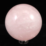 ローズクォーツ 55mmスフィア 丸玉　台座付　231ｇ (ID:80796)
