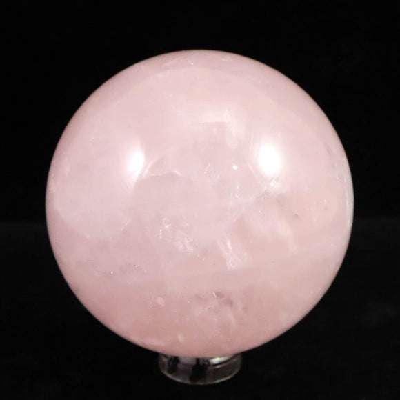 ローズクォーツ 55mmスフィア 丸玉　台座付　231ｇ (ID:80796)