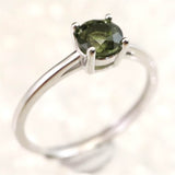 モルダバイト 5mmラウンドカット リング フリーサイズ type.B (ID:80928)