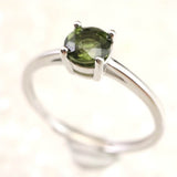 モルダバイト 5mmラウンドカット リング フリーサイズ type.B (ID:80928)