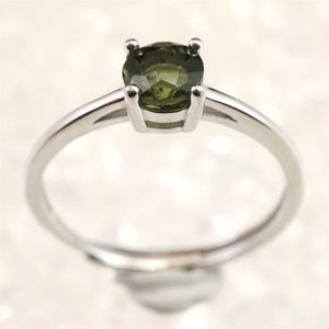 モルダバイト 5mmラウンドカット リング フリーサイズ type.B (ID:80928)