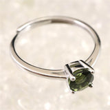 モルダバイト 5mmラウンドカット リング フリーサイズ type.B (ID:80928)