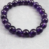 ウルグアイ産 アメジスト 9.5m玉ブレスレット 25.8g (ID:81223)