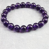 ウルグアイ産 アメジスト 9.5m玉ブレスレット 25.8g (ID:81223)