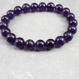 ウルグアイ産 アメジスト 9.5m玉ブレスレット 25.8g (ID:81223)