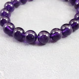 ウルグアイ産 アメジスト 9.5m玉ブレスレット 25.8g (ID:81223)