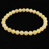 H&E社 サチャロカイエローアゼツライト（AZOZEO) 6mm玉ブレスレット 証明書付 10.3g (ID:81612)